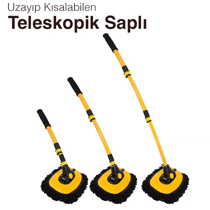 EZERE LS-426 Teleskopik Araç Temizleme Fırçası Oto Yıkama Paspası-(5775) - Görsel 3