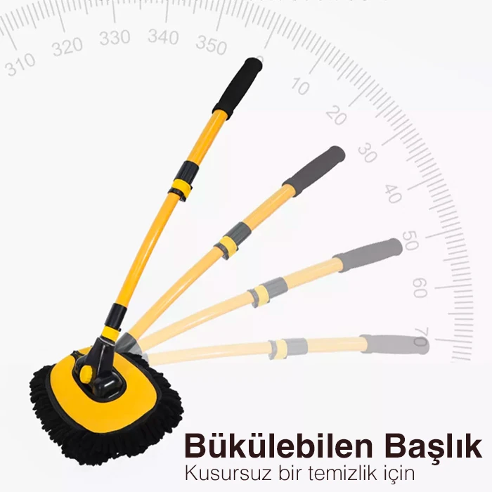EZERE LS-426 Teleskopik Araç Temizleme Fırçası Oto Yıkama Paspası-(5775) - Görsel 5