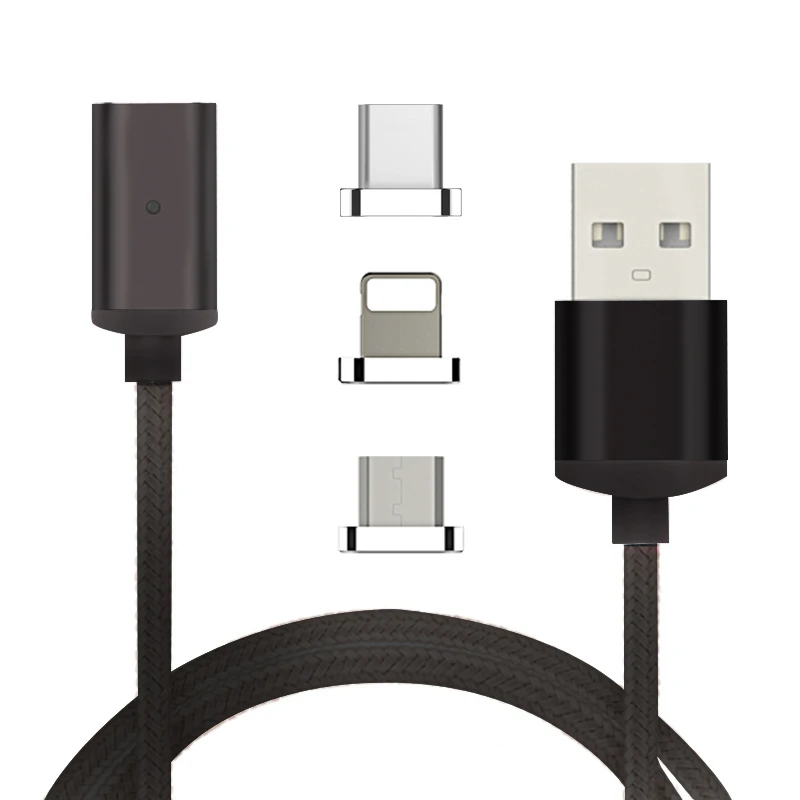 İphone Type-C Android 3 Başlık Manyetik Şarj Usb Kablosu-(5775) - Görsel 6