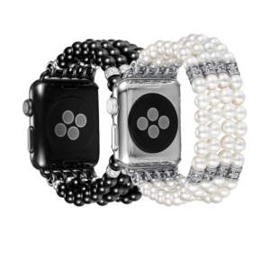 Ally Apple Watch 7-8 45mm 6-5-4 44mm Full Boncuk Taşlı Kordon Kayış 3-2-1 42mm-(5775)