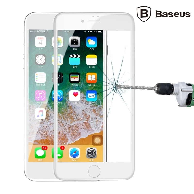 Baseus İPhone 78 Plus 4D Cam Ekran Koruyucu Kavisli Full Kaplama Kırılmaz Cam-(5775) - Görsel 2