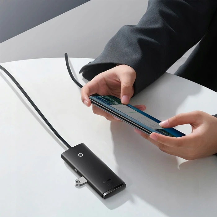 Baseus Lite Series 4 Portlu USB to USB 3.0 HUB Adaptör Çoklayıcı 25cm-(5775) - Görsel 4
