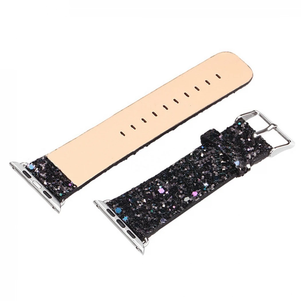 Ally Apple Watch 7-8 41mm 6-5-4 40mm Kayış Kordon Deri Sim İşlemeli 3-2-1 38mm-(5775) - Görsel 2