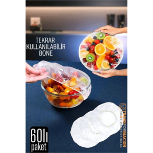 HSNET Esnek Kase Bonesi – 60 Adet 25 cm’e Kadar Uyumlu Tekrar Kullanılabilir Tabak Bone