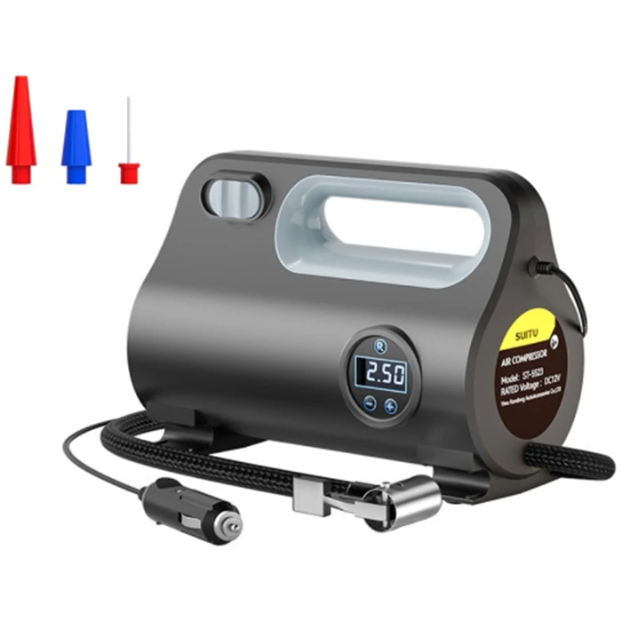 Ally ST-5523 LED Işıklı Taşınabilir Hava Pompası Kompresör Araç Lastik Şişirme Makinesi-(5775)