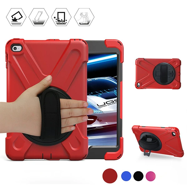 İpad Mini 4/ 5 Shockproof 3 Katmanlı Standlı Zırh Kılıf-(5775) - Görsel 2