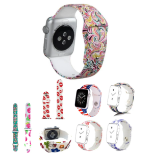 Ally Apple Watch İçin 38mm Yüksek- Kalite Desenli Silikon Kordon-(5775)