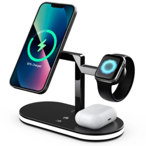 Ally 5in1 Led Işıklı Wireless Kablosuz Şarj Standı - iPhone+iWatch+AirPods-(5775)