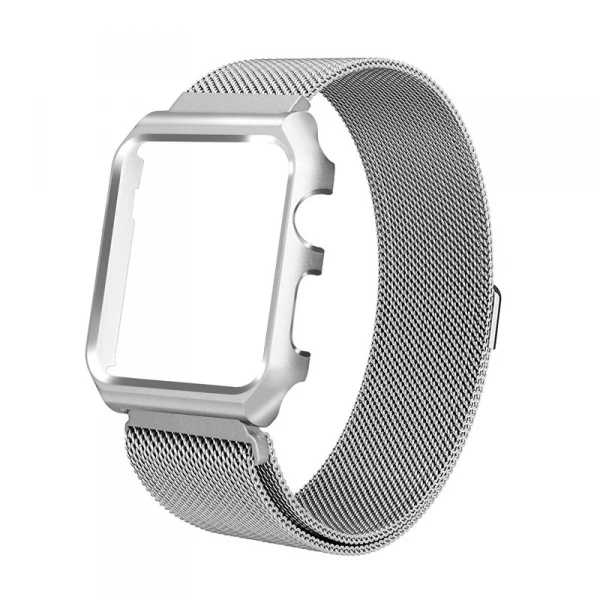 Ally Apple Watch 6-5-4 44mm Watch Ultra 49mm Metal Kayış Milano Loop+metal Kılıf-(5775) - Görsel 2