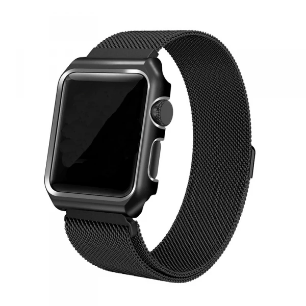 Ally Apple Watch 6-5-4 44mm Watch Ultra 49mm Metal Kayış Milano Loop+metal Kılıf-(5775) - Görsel 3