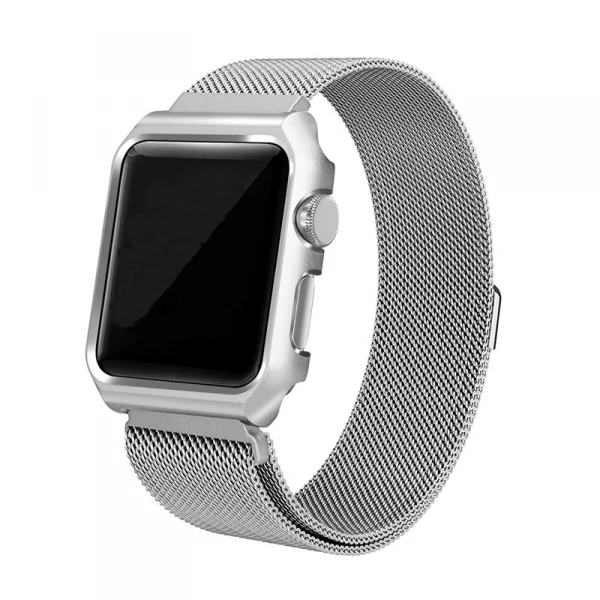 Ally Apple Watch 6-5-4 44mm Watch Ultra 49mm Metal Kayış Milano Loop+metal Kılıf-(5775) - Görsel 6
