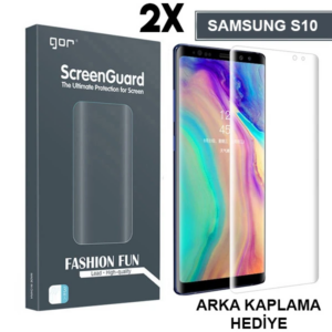 Gor Sm Galaxy S10 3d Kavisli Darbe Emici Full Ekran Koruyucu 2 Adet Set-(5775)