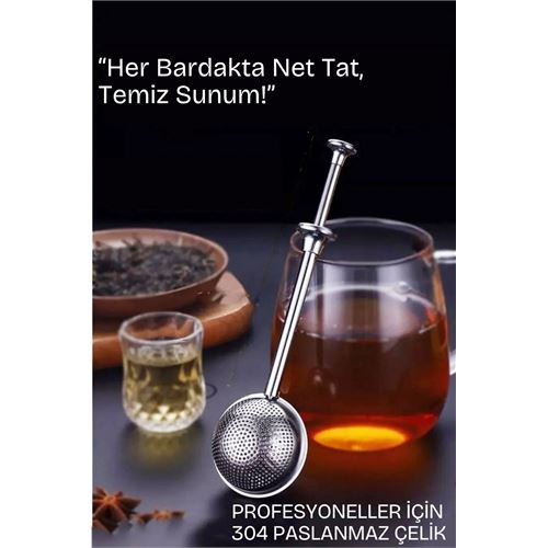 HSNET Bitki Çayı Süzgeci –Çay Demleme Aparatı Profesyonel 304 Paslanmaz Çelik