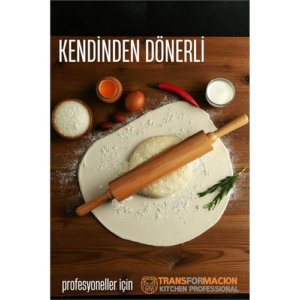 HSNET Dönerli Ahşap Merdane Hamur Açma Merdanesi - Mutfak Merdanesi