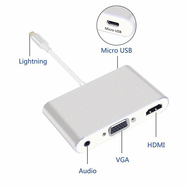 İPhone İPad P32 Hdmi Vga Av Audio Dönüştürücü Adaptör-(5775) - Görsel 5