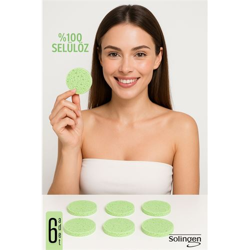 HSNET Makyaj Temizlik Pedi Cilt Temizlik Süngeri Doğal Selülöz 6 ADET 711912