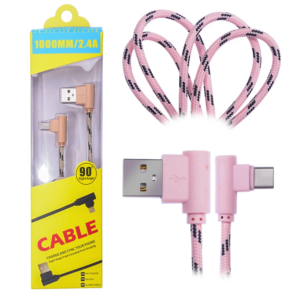 Ally Usb Type-C Eğik Başlı Halat Usb Kablo 1metre-(5775)