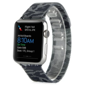Ally Apple Watch 7-8 45mm 6-5-4 44mm Kayış Kordon Metal Milano Loop Kamuflaj 3-2-1 42mm-(5775)