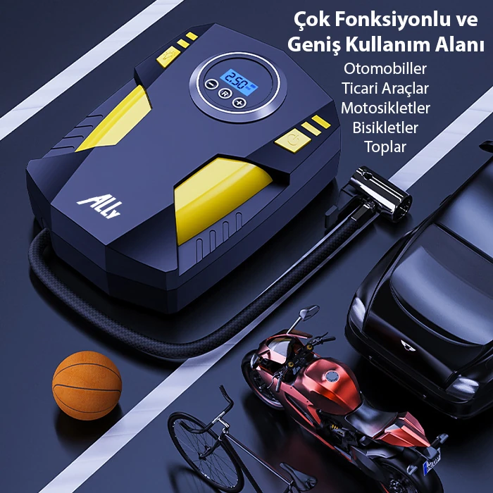 ALLY ST-5002 Dijital Basınç Göstergeli Oto Lastik Şişirme Pompası Hava Kompresörü-(5775) - Görsel 3