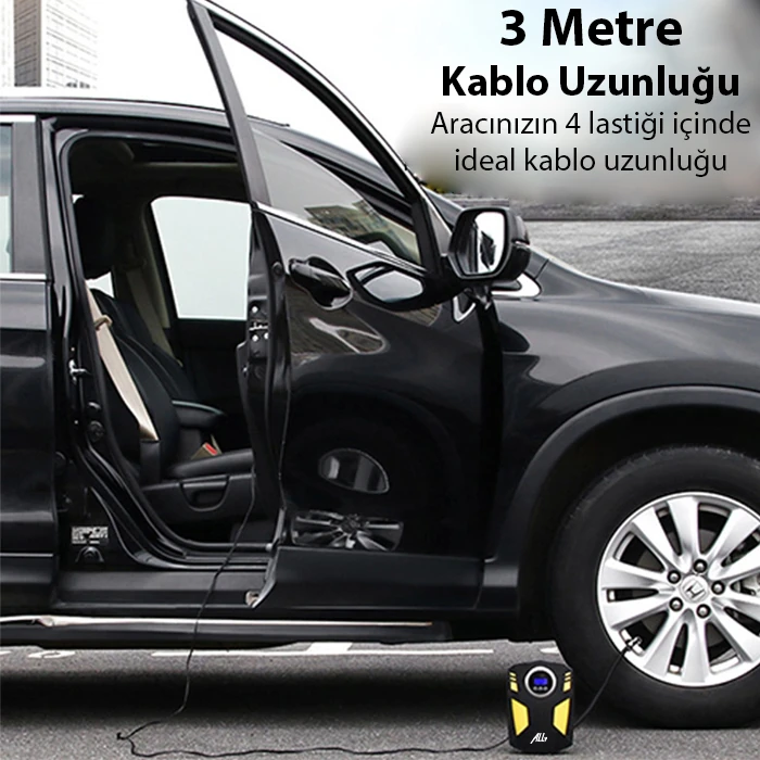 ALLY ST-5002 Dijital Basınç Göstergeli Oto Lastik Şişirme Pompası Hava Kompresörü-(5775) - Görsel 4