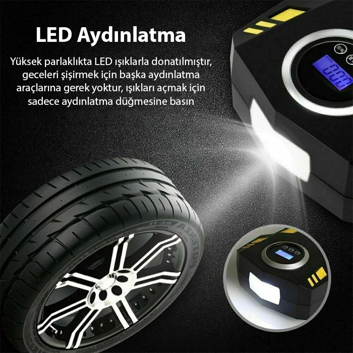 ALLY ST-5002 Dijital Basınç Göstergeli Oto Lastik Şişirme Pompası Hava Kompresörü-(5775) - Görsel 5