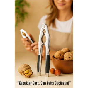 HSNET Metal Ceviz Kıracağı – Kauçuk Tutma Yerli | Fındık Ceviz Badem İçin Ergonomik Kırıcı