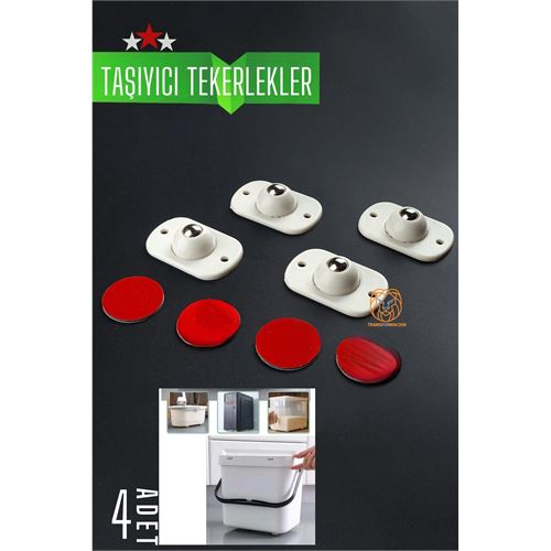 HSNET Bilyeli Mini Taşıyıcı Tekerlek Seti 360D Yapışkanlı