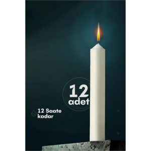 HSNET Klasik Mum 12 Adet - Kokusuz Mum