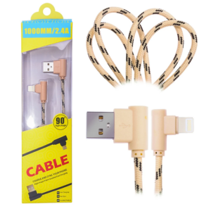 Ally İphone Lightning  Eğik Başlı Halat Usb Kablo 1metre-(5775)