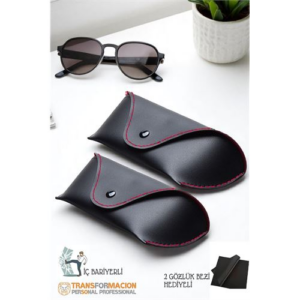 HSNET Korumalı Deri Gözlük Kabı Korumalı Gözlük Koruma Kılıfı 2 li SET