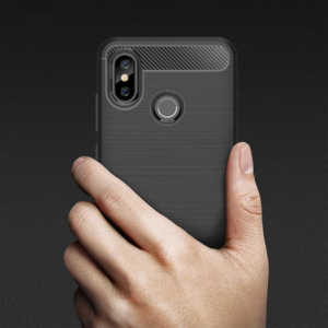 Xiaomi Mi 8  Dark Ultra Koruma Karbon Fiber Doku Silikon Kılıf-(5775)
