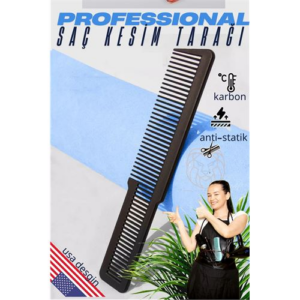 HSNET Saç Kesim Tarağı Saç Şekillendirme Düzeltme Tarağı SİYAH