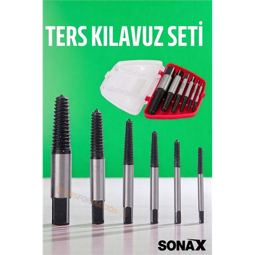 HSNET Ters Kılavuz 6 lı Set Saf Çelik Kırık Civata Vida Sökücü Kırılmış Vida Civata Sökme Aparatı