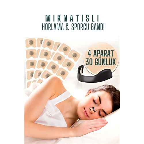 HSNET Manyetik Burun Bandı - 30 GÜNLÜK Sporcu Burun Bandı - Horlama Önleyici Azaltıcı - 4 Farklı Boyut