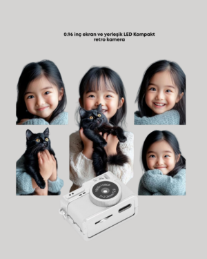 Taşınabilir Cep Boy Dijital Kamera LED Işıklı 1080P Video Çekim