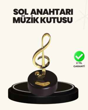 Dönen Sol Anahtarı Figürlü Müzik Kutusu Şık Hediyelik Dekor