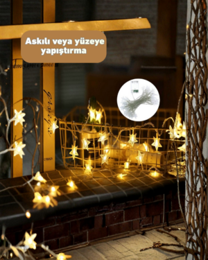 Dekoratif Yıldız Led Aydınlatma 20 Ledli 5 Metre Günışığı