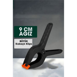 Kıskaç Klips Yaylı Işken ce Plastik Kelepçe Güçlü Mafsallı Çene 9 inç 9 cm ağız