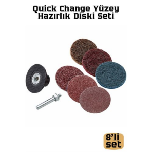 8'li Quick Change Yüzey Hazırlık Diski Seti 50mm Cırtlı Zımpara Pedleri