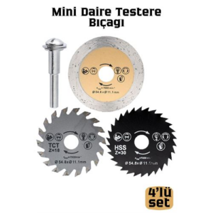 3'lü Mini Daire Testere Bıçağı Seti - HSS TCT ve Elmas Kesici Disk