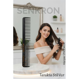 Karbon Plastik Saç Kesim Tarağı – 17.2 cm Kuaför ve Kişisel Kullanıma Uygun