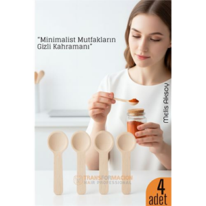 4’lü Ahşap Ölçü Kaşığı Seti – 6.5 cm Doğal Ahşap Baharat ve Kahve İçin Pratik Mutfak Yardımcısı