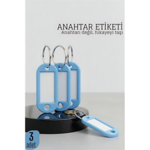 Etiketli 3'lü Anahtarlık Halkası – İsim Yazılabilir Metal Halka ile Şık Tasarım