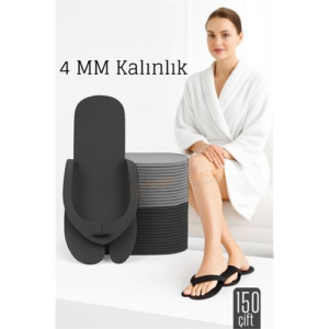 4 MM Kalın Tek Kullanımlık Spa Otel  Pedikür Terliği  150 Çift