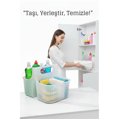 Temizlik Malzemesi Organizer Kutusu – Çok Amaçlı Düzenleyici Sepet
