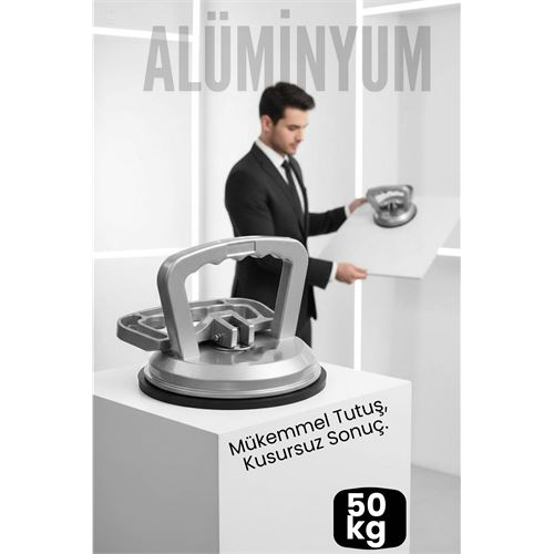 Profesyonel Alüminyum 50 KG Kilitli Vantuzlu Ağır Cam Seramik Fayans Mermer Kaldırıcı 115 mm