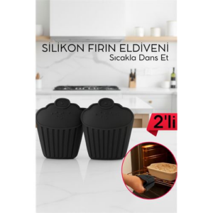 2 li Isıya Dayanıklı Silikon Fırın Eldiveni – Profesyonel Mutfak Koruması