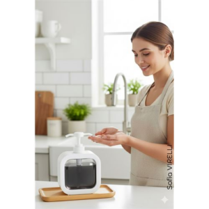 Pompalı Dispenser Sabunluk – Şeffaf Gövde Modern Tasarım | Sıvı Sabun Şampuan Losyon İçin