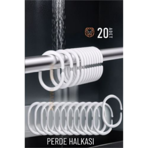 Banyo Perde Halkası 20'li Set – Dayanıklı Kolay Takılan Şık Tasarım