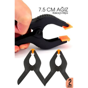 Kıskaç Klips Yaylı Işken ce Plastik Kelepçe Güçlü Mafsallı Çene 6 inç 75 cm ağız
